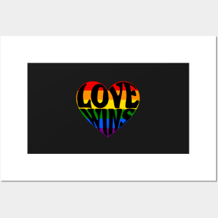 Love wins rainbow heart Posters and Art